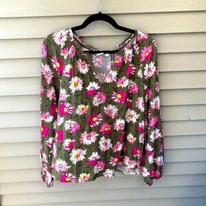 GAP Floral Long Sleeve Blouse Top - Women’s Size L